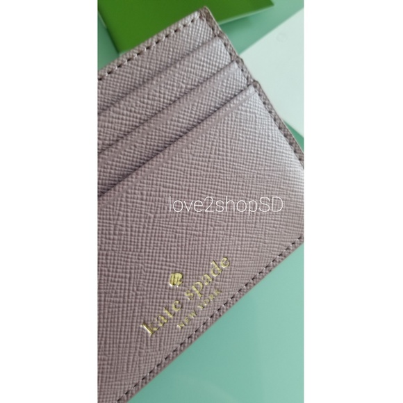 Kate Spade Greta Court Pink Glitter Graham Card Case Holder NWT - Picture 3 of 4